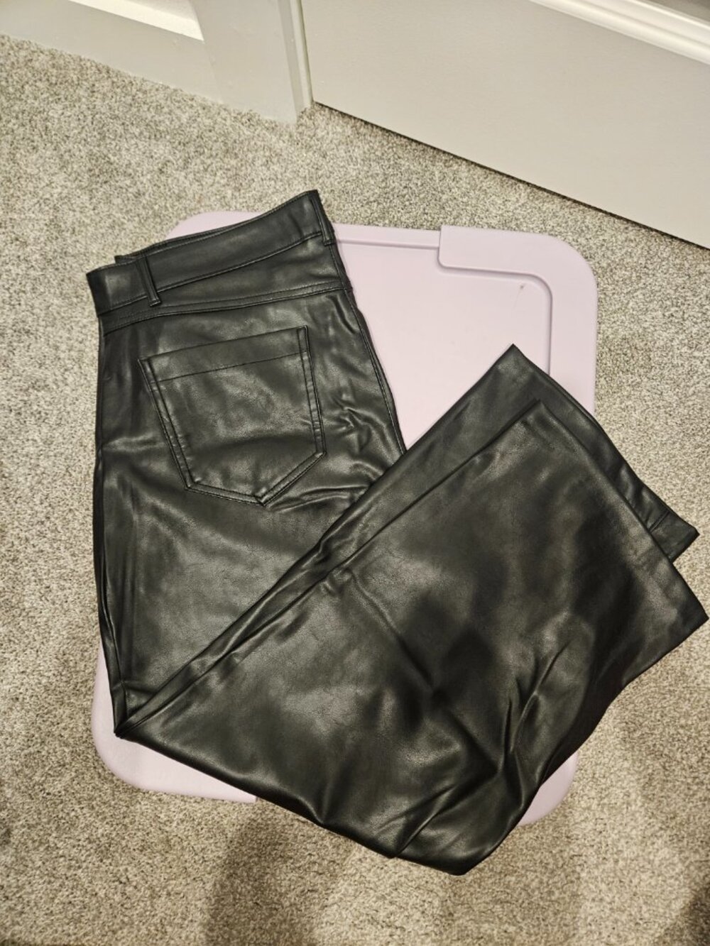 Faux Leather Wide Leg Pants - Old Navy